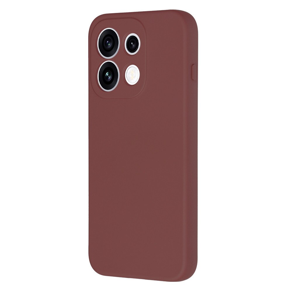 Husa pentru Oppo Reno 16 Pro 5G Liquid Silicone, subtire, captusita cu microfibra, anti amprenta, protectie camera foto, bordo