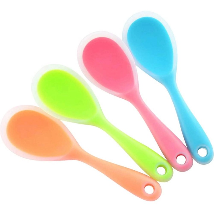Set 4 linguri siliconice pentru orez multicolor 22x7cm