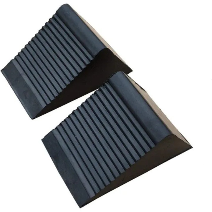 Blocuri colt cauciuc set 2 piese pentru oprire roti auto