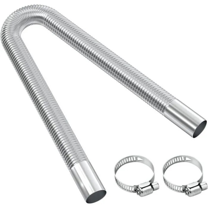 Teava evacuare flexibila 200cm inox cu cleme 25mm set