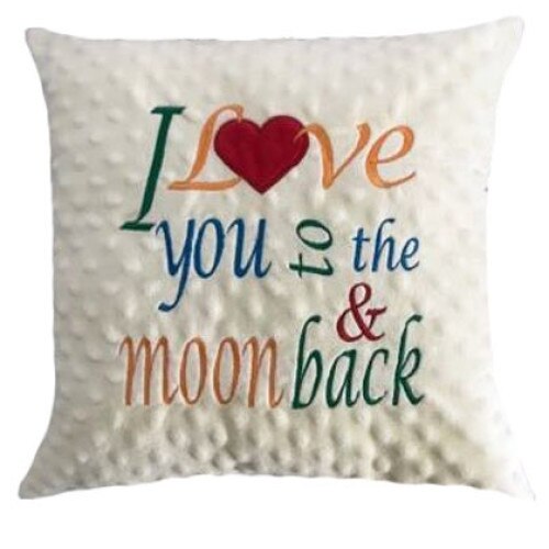 Perna minky, crem, I love you, 40 x 40 cm