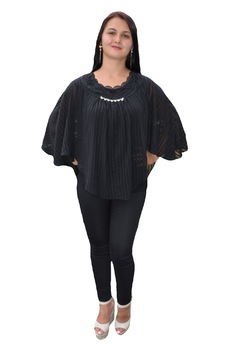 Bluza chic de ocazie, cu maneca trei-sfert din voal, D&J Exclusive, Negru Bluza chic de ocazie, cu maneca trei-sfert din voal, D&J Exclusive, Negru