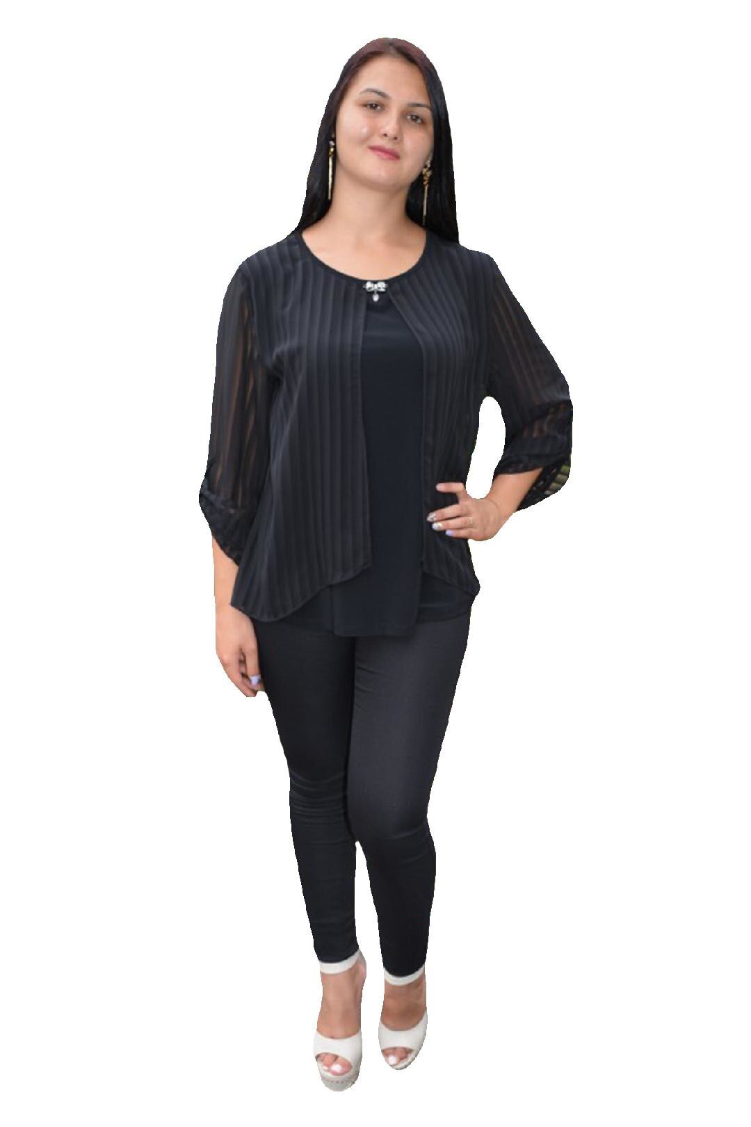 Bluza tinereasca de primavara-vara, masura mare,D&J Exclusive, Negru