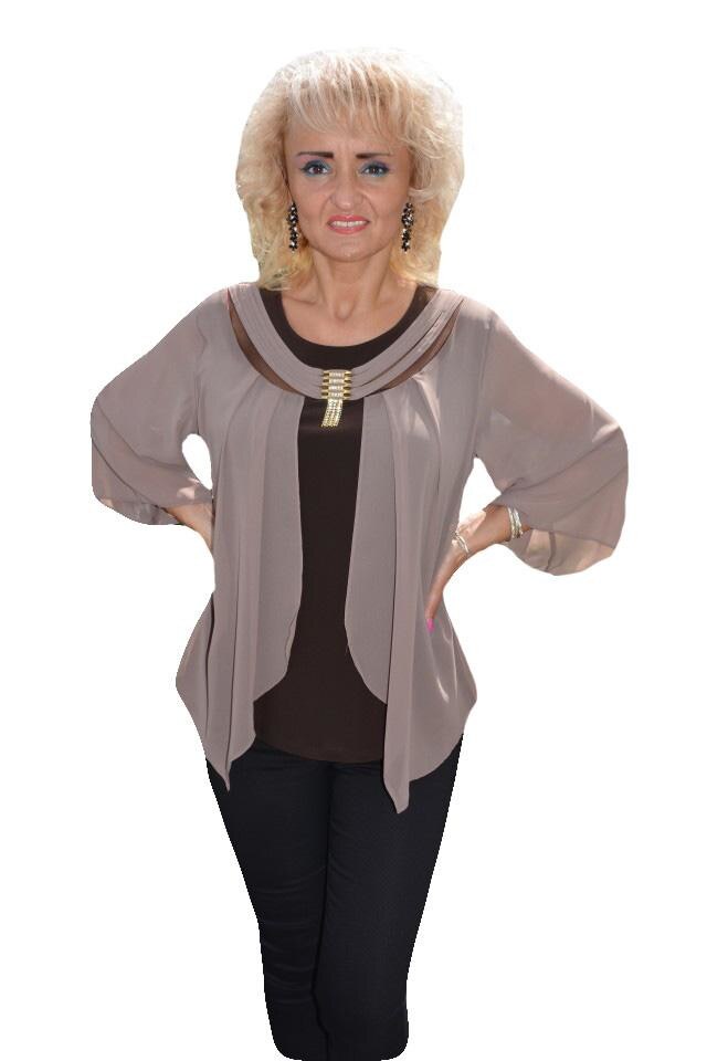 Jacheta calduroasa de toamna-iarna cu gluga detasabila,D&J Exclusive, Maro