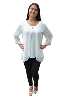 Bluza vaporoasa de ocazie, din voal , D&J Exclusive, Alb Bluza vaporoasa de ocazie, din voal , D&J Exclusive, Alb