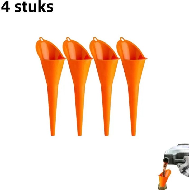 Palnie umplere ulei motor set 4 piese plastic portocaliu
