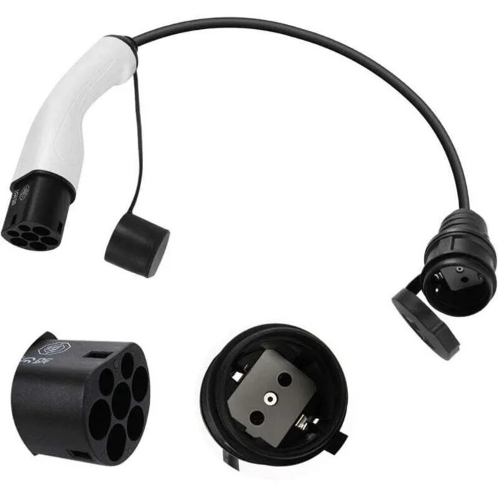 Adaptor Type 2 la Schuko 16A, cablu 0.6m, IP55, pentru biciclete electrice