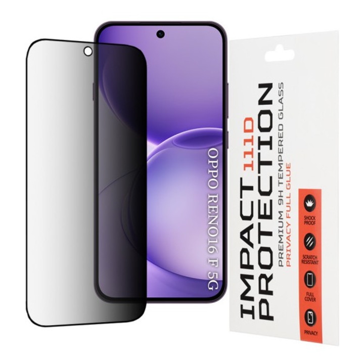 Folie Sticla Securizata Upzz® Compatibila Cu Oppo Reno 16 FS, Privacy, Filtru Confidentialitate 40 Grade