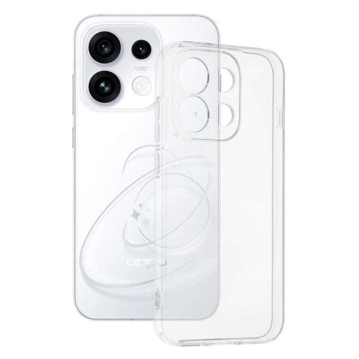 Husa Upzz® Compatibila Cu Oppo Reno 16 PRO, Slim 2mm, Pastreaza Aspectul Original, Protectie La Camere, Transparenta