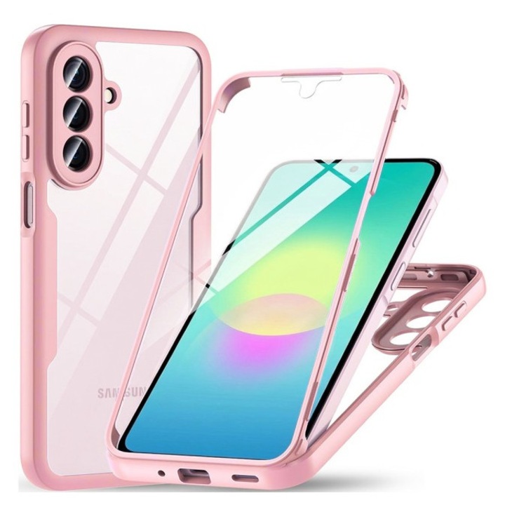 Husa Upzz® Compatibila Cu Samsung Galaxy A27 5G, 360 Grade Protectie Fata / Spate Upzz® ColorVerse - Roz