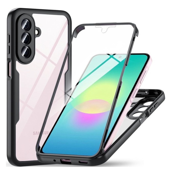 Husa Upzz® Compatibila Cu Samsung Galaxy A27 5G, 360 Grade Protectie Fata / Spate Upzz® ColorVerse - Negru