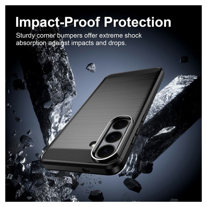 Husa Spate Upzz® Carbon Pro, Compatibila Cu Samsung Galaxy S26 FE 5G, Protectie Perfecta, Silicon, Black