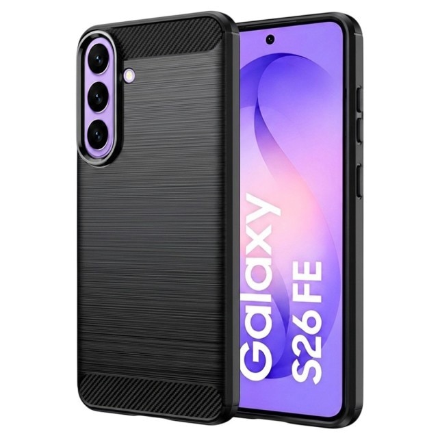 Husa Spate Upzz® Carbon Pro, Compatibila Cu Samsung Galaxy S26 FE 5G, Protectie Perfecta, Silicon, Black