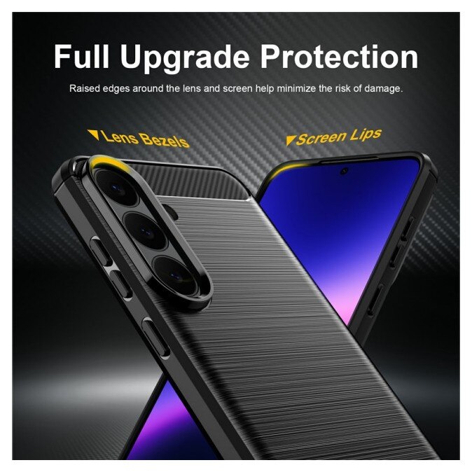 Husa Spate Upzz® Carbon Pro, Compatibila Cu Samsung Galaxy S26 FE 5G, Protectie Perfecta, Silicon, Black
