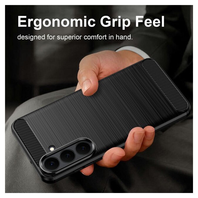 Husa Spate Upzz® Carbon Pro, Compatibila Cu Samsung Galaxy S26 FE 5G, Protectie Perfecta, Silicon, Black