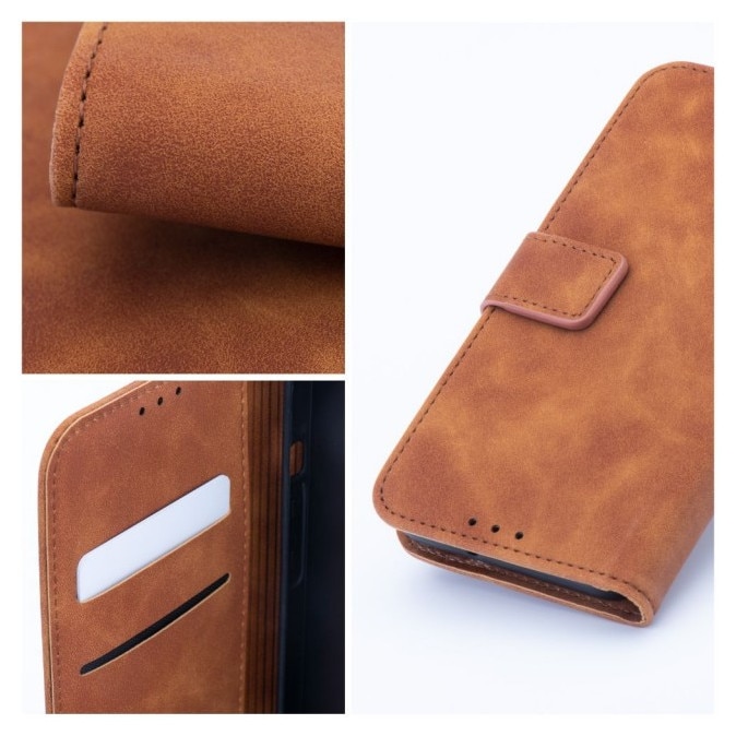 Husa Tip Carte Upzz® Tender, Compatibila Cu Samsung Galaxy A27 5G, Inchidere Magnetica, Piele Ecologica Soft, Maro