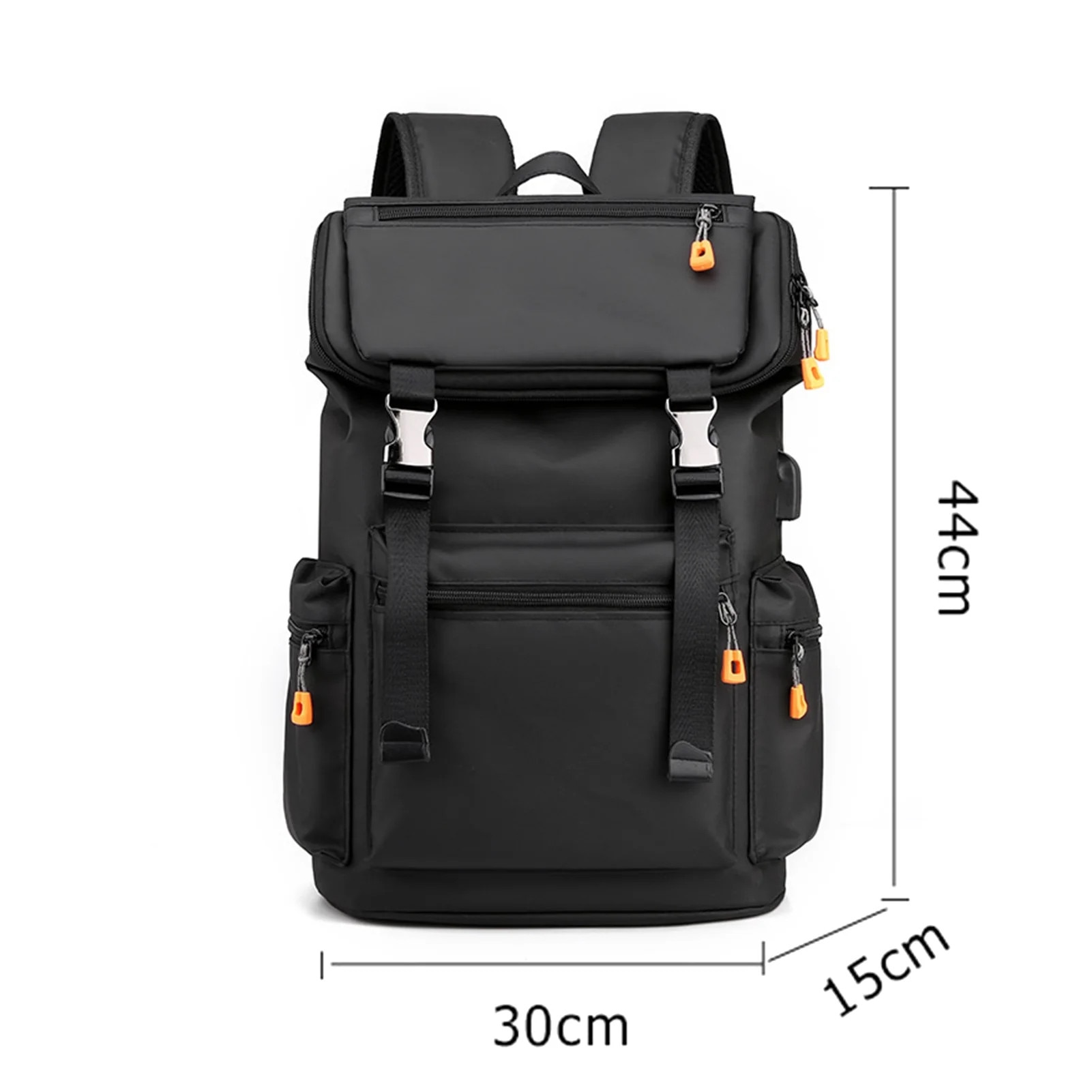 Rucsac laptop, ZYBLSSBB, rezistent, cu incarcare USB, negru-gri, 30x44x15cm