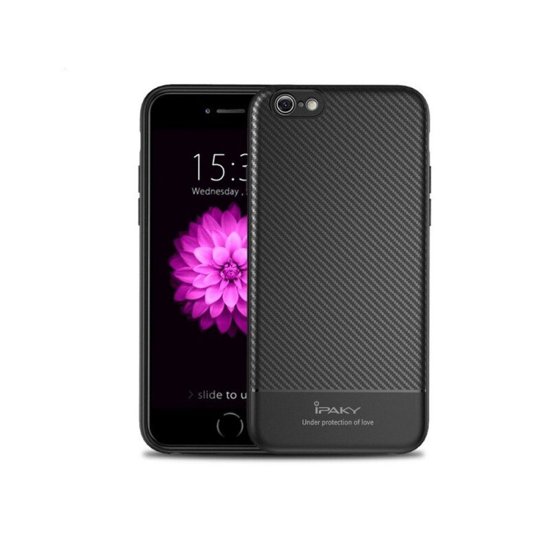 Husa Spate Ipaky Fiber iPhone 7 Plus / 8 Plus Negru