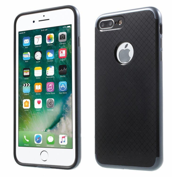 Husa IPAKY Full Protection - Grid Patern - iPhone 7 Plus (Grey)