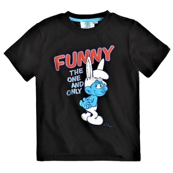 Tricou cu maneca scurta , Disney Strumfi, Negru, 104 CM Tricou cu maneca scurta , Disney Strumfi, Negru, 104 CM