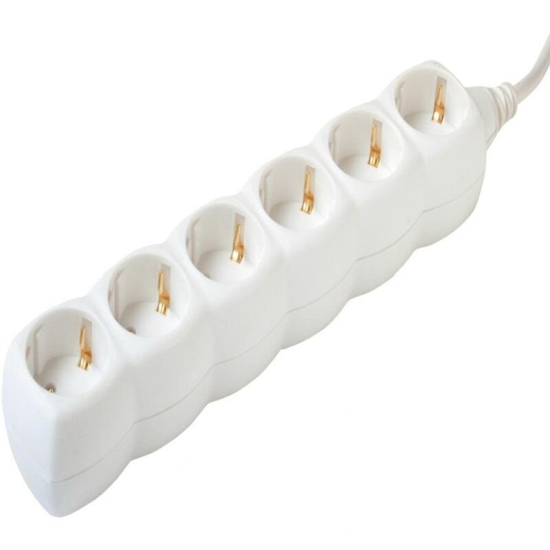 Cablu prelungitor, 6 prize, interior, 3 m, 2300W, alb, Home