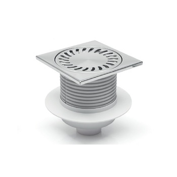 Sifon de pardoseala neptun iesire verticala D50/H reglabil cu gratar de inox 150x150 si guler Sifon de pardoseala neptun iesire verticala D50/H reglabil cu gratar de inox 150x150 si guler