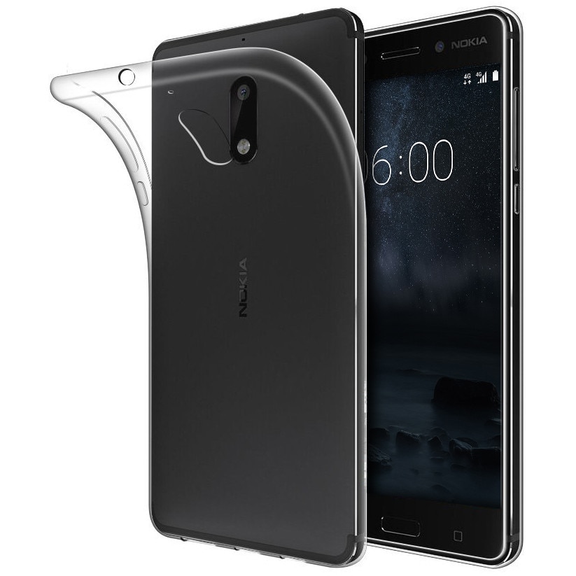 Husa de protectie silicon slim PROTECTS pentru Nokia 6, Transparent
