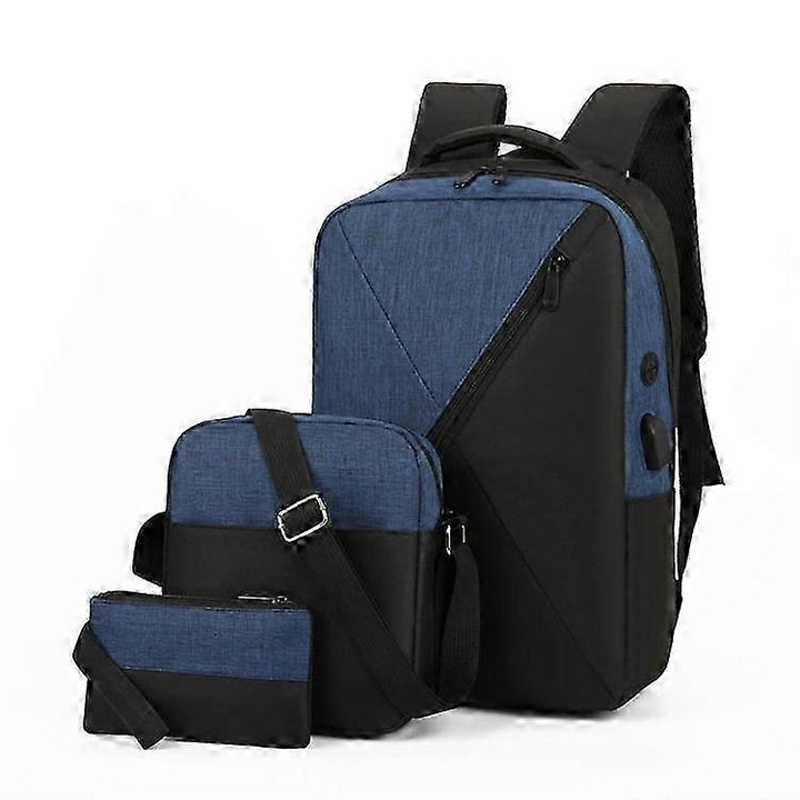 Geanta multifunctionala 3 in 1, Oxford, rezistenta la apa, USB, 21x12x42cm, negru