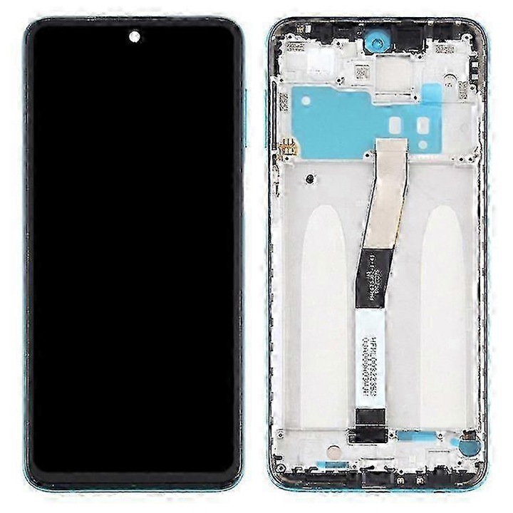 Ecran LCD si digitizor cu rama pentru Xiaomi Redmi Note 9S 4G albastru 6.67inch