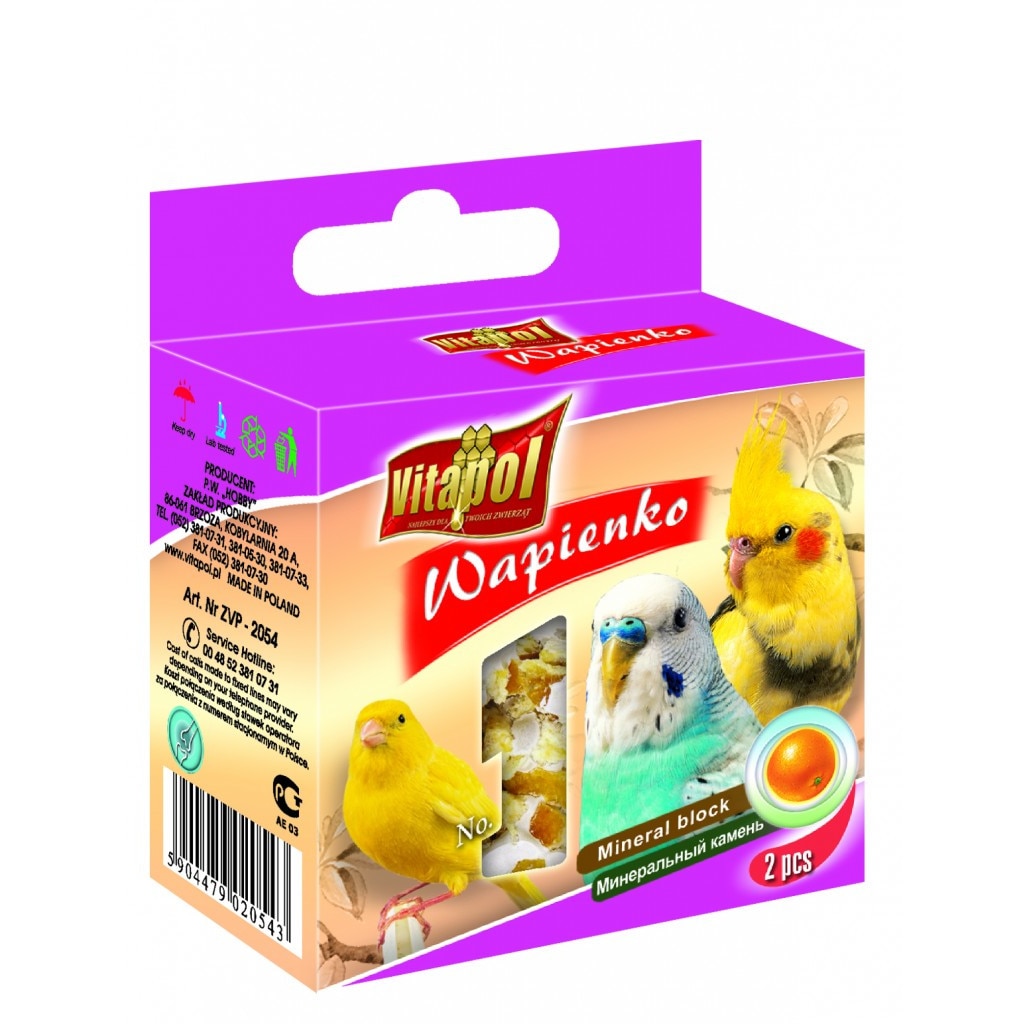 Calcar Vitapol cu aroma de portocale pentru pasari, 35 g