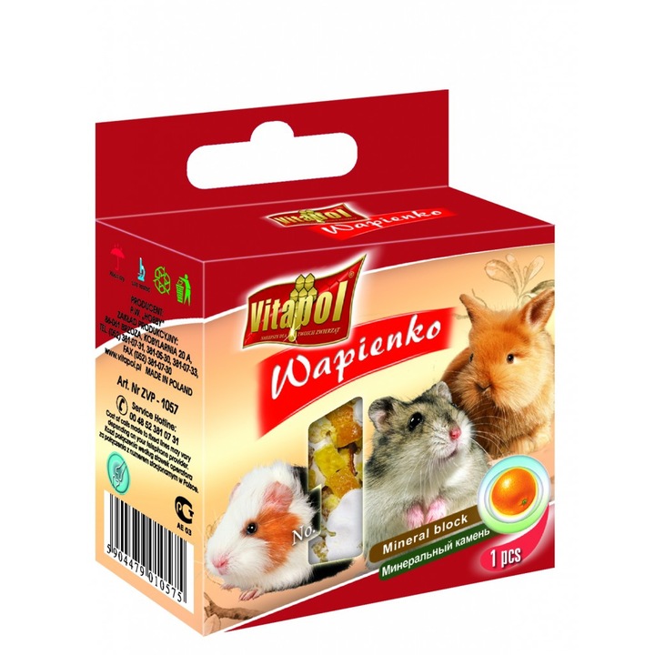 Calcar Vitapol pentru rozatoare, cu aroma de portocale, 40 g