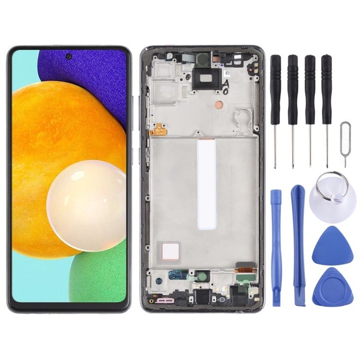 Display LCD cu touchscreen si rama pentru Samsung Galaxy A52 5G, incell, negru, 6.5inch
