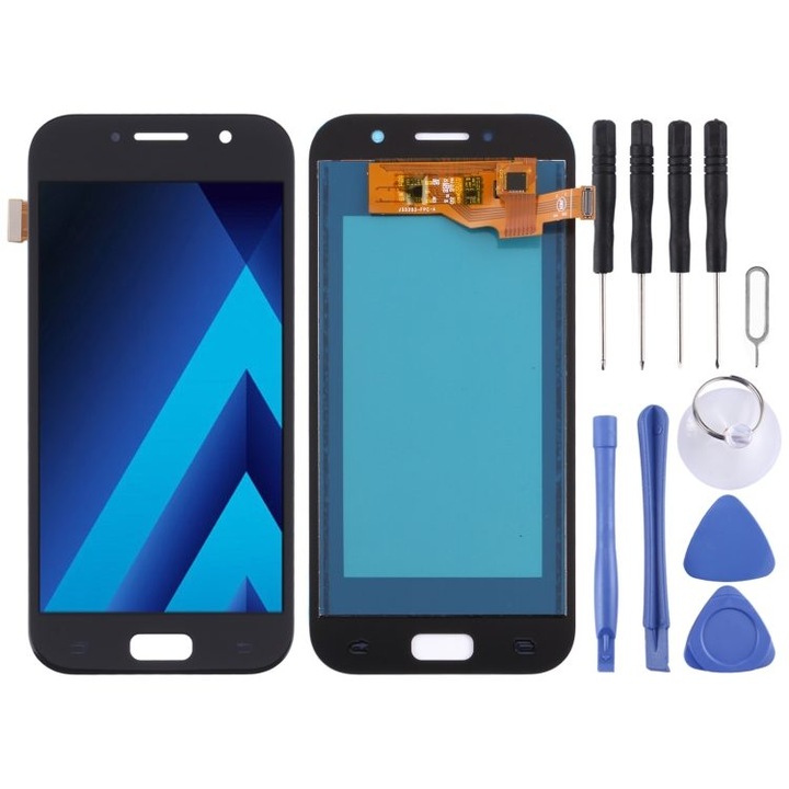 Display LCD cu touchscreen pentru Samsung Galaxy A5 2017, negru, 15x7cm