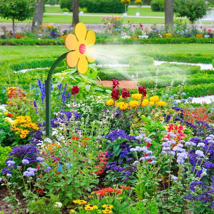 Aspersor gradina floare soare ZYBLSSBB galben rosu 720 rotatii