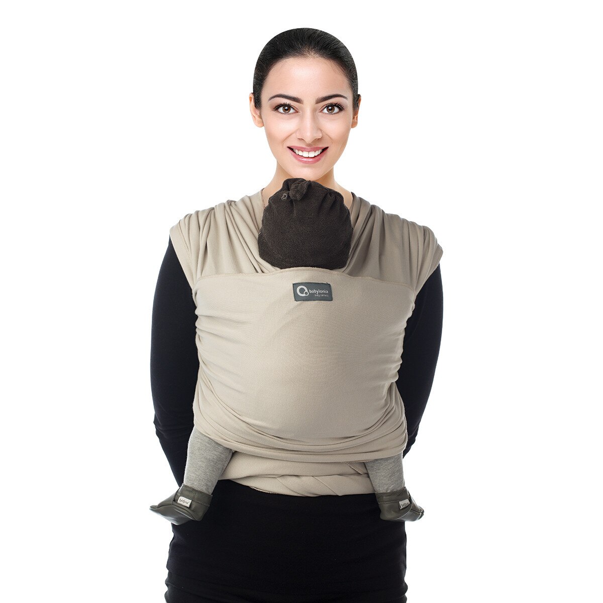 Sistem de purtare wrap elastic Tricot Slen White Pepper Babylonia