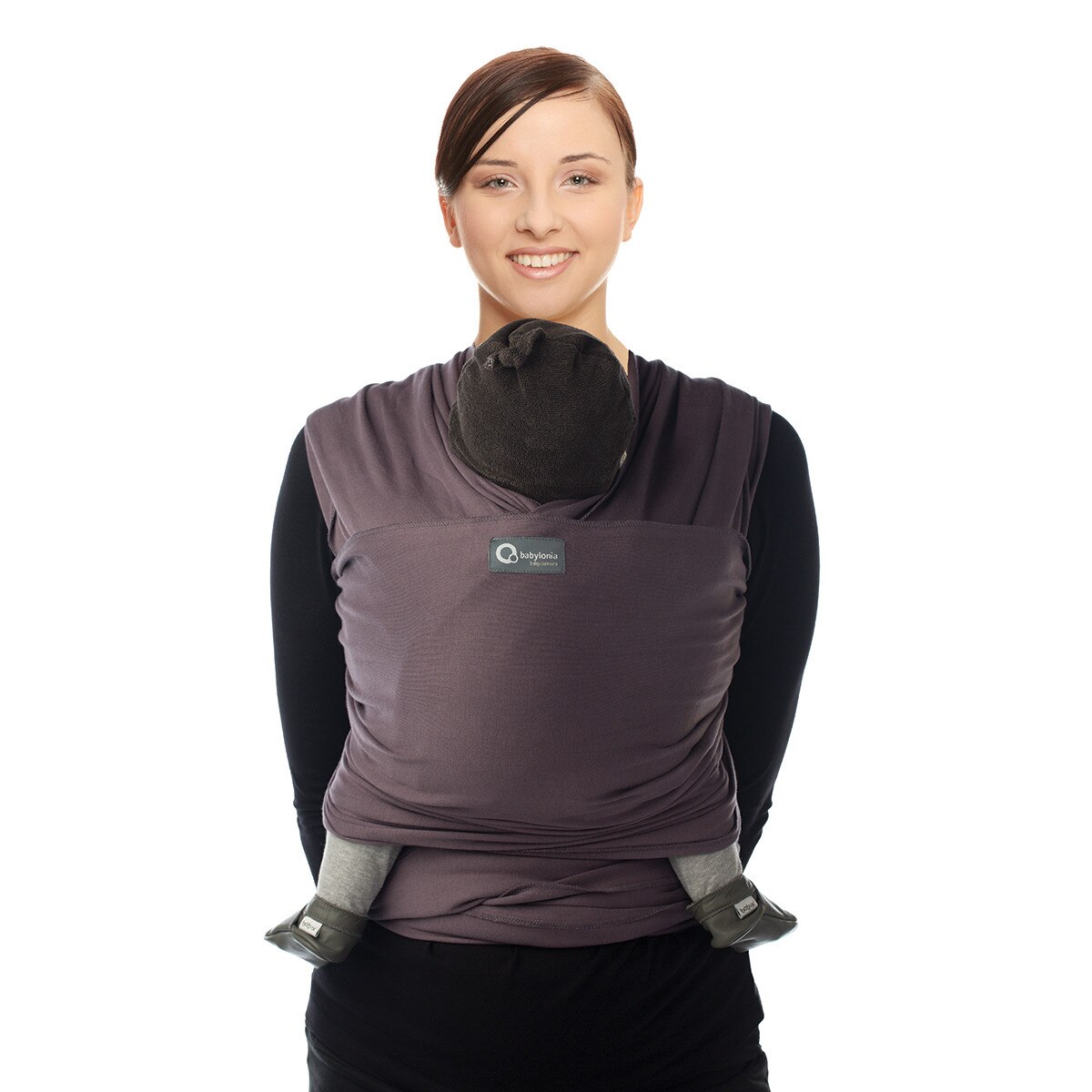 Sistem de purtare wrap elastic Tricot Slen Aubergine Organic Babylonia