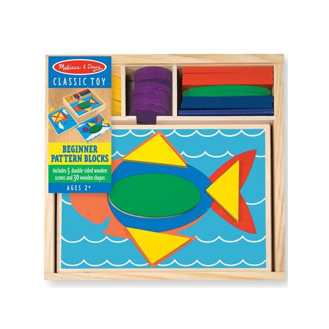 Joc educativ Melissa & Doug Set din lemn cu forme 30 piese