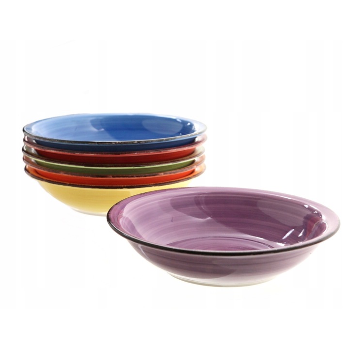 Set 6 farfurii ceramice MPLCO Rainbow multicolor 21cm