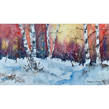 Tablou Iarna geroasa - tablou pictat manual Oana Pinzariu, dimensiune 18 * 24 cm Tablou Iarna geroasa - tablou pictat manual Oana Pinzariu, dimensiune 18 * 24 cm