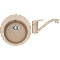 Pachet chiuveta bucatarie fragranite Franke ROG 610 + Baterie Novara Plus, cartus ceramic, Avena