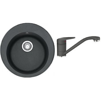 Pachet chiuveta fragranite Franke ROG 610 + Baterie Novara Plus, cartus ceramic, Grafite Pachet chiuveta fragranite Franke ROG 610 + Baterie Novara Plus, cartus ceramic, Grafite