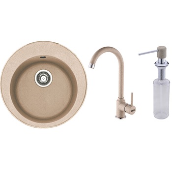 Pachet chiuveta fragranite Franke ROG 610 + Baterie Pola, cartus ceramic + Dozator sapun, Avena Pachet chiuveta fragranite Franke ROG 610 + Baterie Pola, cartus ceramic + Dozator sapun, Avena