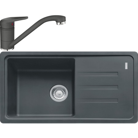 Pachet chiuveta fragranite Franke BSG 611-78 + Baterie Novara Plus, cartus ceramic, Grafite