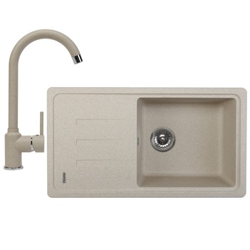 Pachet chiuveta fragranite Franke BSG 611-78 + Baterie Franke Pola 1.0, cartus ceramic, Avena Pachet chiuveta fragranite Franke BSG 611-78 + Baterie Franke Pola 1.0, cartus ceramic, Avena