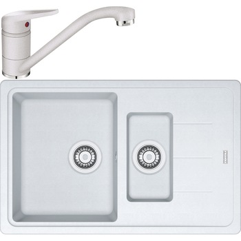 Pachet chiuveta fragranite Franke BFG 651-78 + Baterie Novara Plus, cartus ceramic, Alb Pachet chiuveta fragranite Franke BFG 651-78 + Baterie Novara Plus, cartus ceramic, Alb