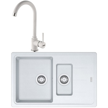 Pachet chiuveta fragranite Franke BFG 651-78 + Baterie Pola 1.0, cartus ceramic, Alb Pachet chiuveta fragranite Franke BFG 651-78 + Baterie Pola 1.0, cartus ceramic, Alb