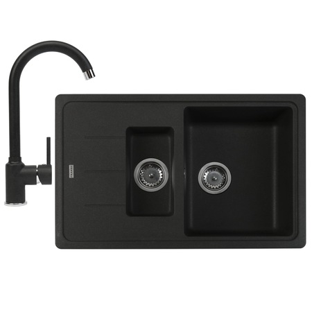 Pachet chiuveta fragranite Franke BFG 651-78 + Baterie Pola, cartus ceramic, Grafite