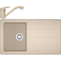 Pachet chiuveta bucatarie Franke BFG 611-86, 86x50cm + Baterie Novara Plus Avena, rotatie pipa 360 grade, racorduri flexibile inox, discuri ceramice, include ventil de 3 1/2”, cleme de fixare, sifon, sistem inchidere ventil