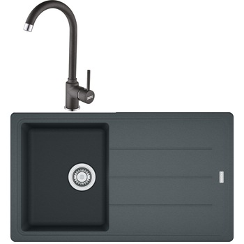 Pachet chiuveta fragranite Frake BFG 611-86 + Baterie Pola 1.0, cartus ceramic, Grafite Pachet chiuveta fragranite Frake BFG 611-86 + Baterie Pola 1.0, cartus ceramic, Grafite