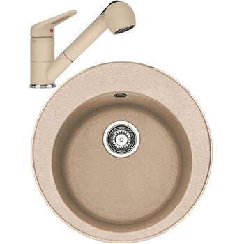 Pachet chiuveta fragranite Franke ROG 610 + Baterie Novara Plus, dus extractibil, cartus ceramic, Avena Pachet chiuveta fragranite Franke ROG 610 + Baterie Novara Plus, dus extractibil, cartus ceramic, Avena